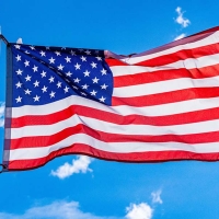 US Flag flying on pole